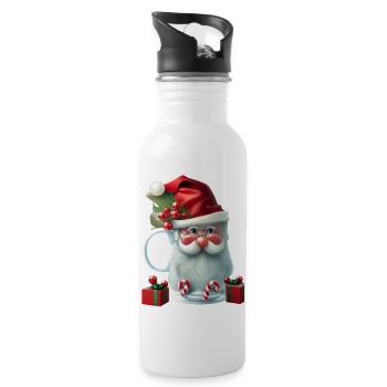 3D Père Noël, Santa Claus, Christmas - 20 oz Water Bottle - white - Right