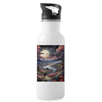 japanese art - 20 oz Water Bottle - white - Right