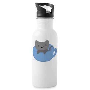 Teacup Cat - 20 oz Water Bottle - white - Right