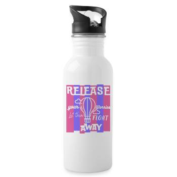 Floating Worries Inspirational Design - 20 oz Water Bottle - white - Right