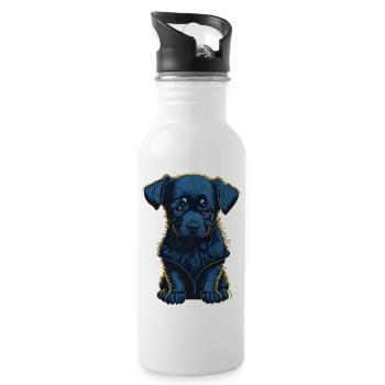 sad dog - 20 oz Water Bottle - white - Right