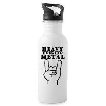 Heavy Metal - 20 oz Water Bottle - white - Right