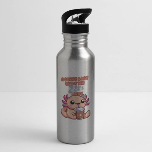 Coffee Drinking Cute Baby Axolotl - 20 oz Water Bottle