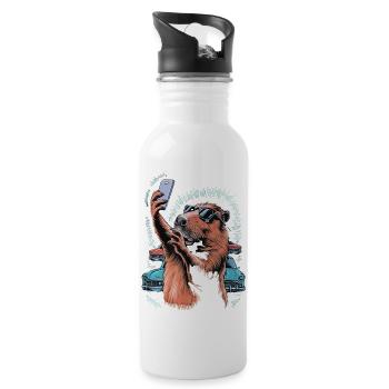 Capybara Selfie Classic Funny Weird - 20 oz Water Bottle - white - Right