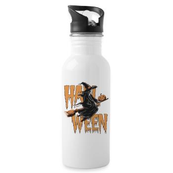 witch flies on broom - 20 oz Water Bottle - white - Right