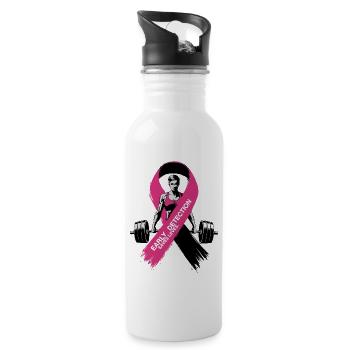 breast cancer support - 20 oz Water Bottle - white - Right