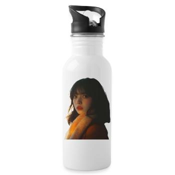 Warm Sunlit Female Portrait - 20 oz Water Bottle - white - Right