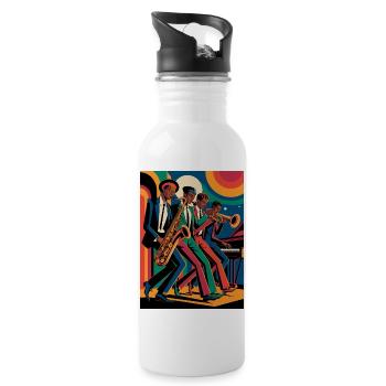 Jazzy Funky Quartet – New Orleans Jazz Musicians - 20 oz Water Bottle - white - Right