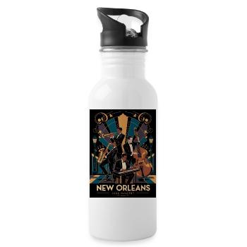 Jazz Quartet – Elegant New Orleans Jazz Musicians - 20 oz Water Bottle - white - Right