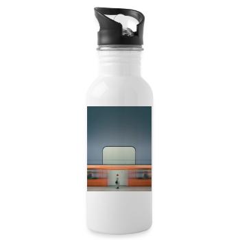 Woman in Light Coat - 20 oz Water Bottle - white - Right