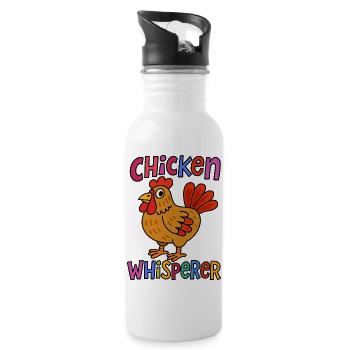 Chicken Whisperer Rustic Farmyard Humor - 20 oz Water Bottle - white - Right