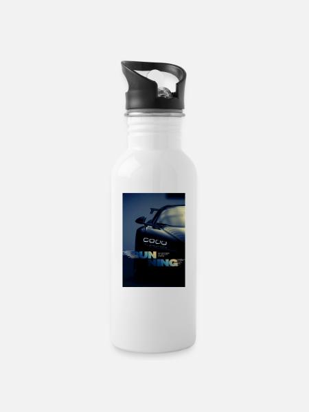 Neon Run Car Blur Typography - 20 oz Water Bottle - white