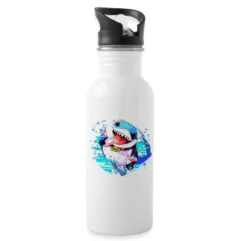 Jeff the Land Shark - 20 oz Water Bottle - white - Right