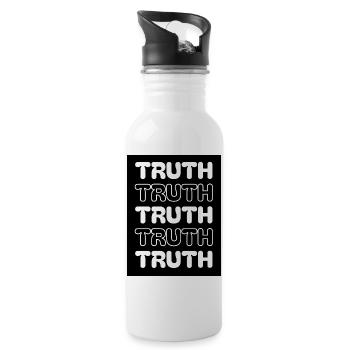 Truth Repetition Typographic Poster - 20 oz Water Bottle - white - Right