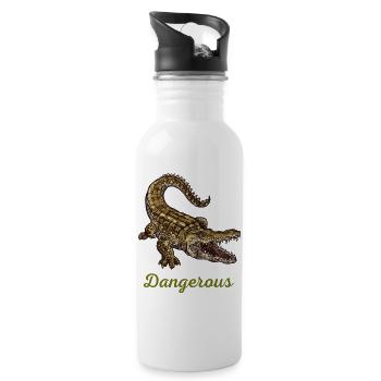 Dangerous Croc Illustration Tee - 20 oz Water Bottle - white - Right