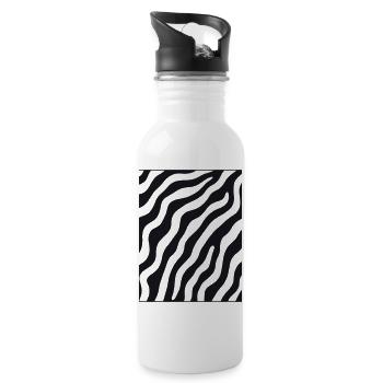 Noir Zebra Wave Pattern - 20 oz Water Bottle - white - Right