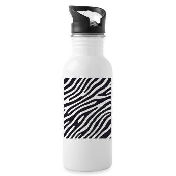 Noir Zebra Waves - 20 oz Water Bottle - white - Right