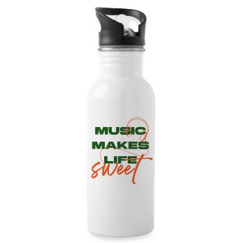 Music Makes Life Sweet - 20 oz Water Bottle - white - Right