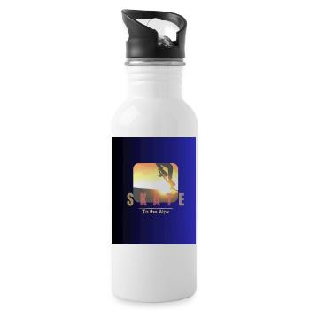 Skate To The Alps Sunset Skateboarder T-Shirt - 20 oz Water Bottle - white - Right