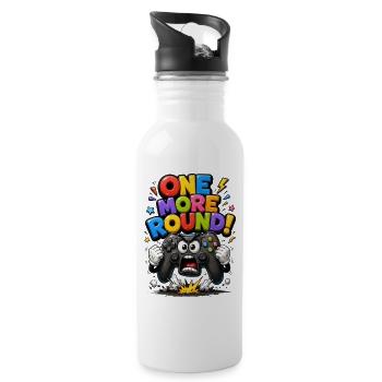 One More Round Gaming Tee - 20 oz Water Bottle - white - Right