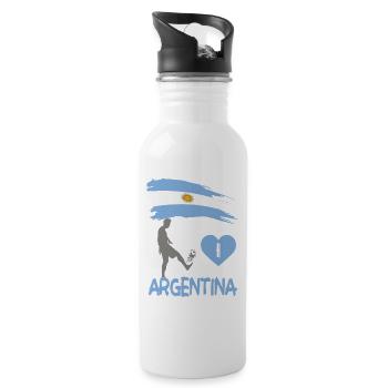 Argentina Football Player Flag Graphic Vector - 20 oz Water Bottle - white - Right