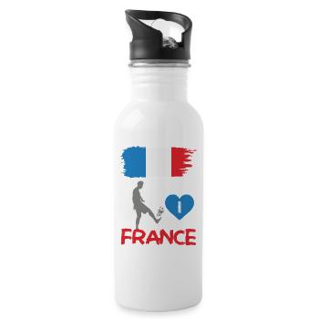 France Football Player Flag Graphic Vector - 20 oz Water Bottle - white - Right