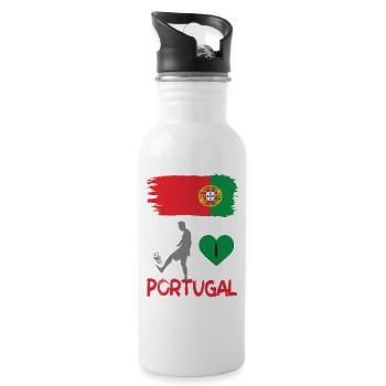 Portugal Football Player Flag Graphic Vector - 20 oz Water Bottle - white - Right