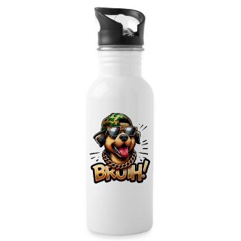 Bruh Bulldog Bling - 20 oz Water Bottle - white - Right