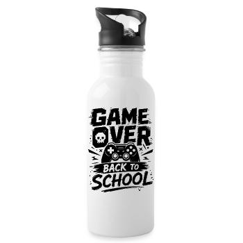 Game Over Back to School Funny Gamer School - 20 oz Water Bottle - white - Right