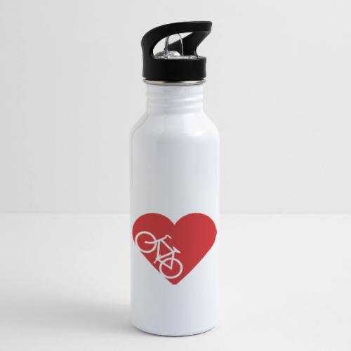 Bike in heart - 20 oz Water Bottle
