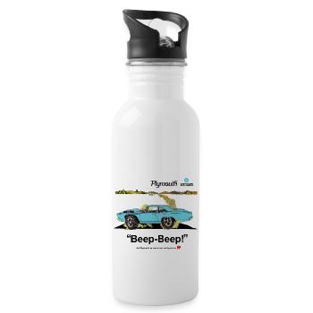1968 Plymouth Road Runner Salt Flats Light Blue - 20 oz Water Bottle - white - Right