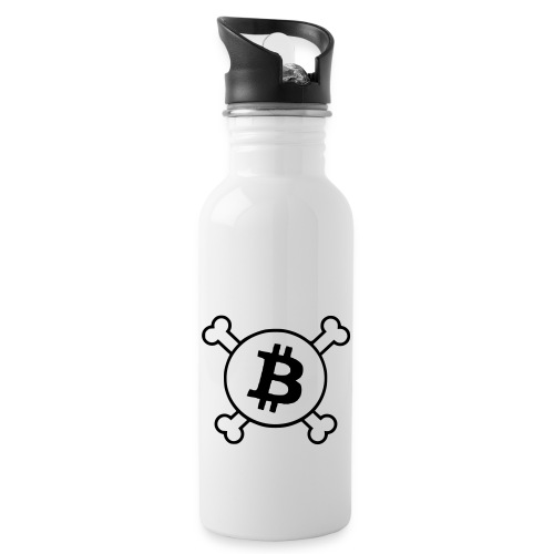 btc pirateflag jolly roger bitcoin pirate flag - Water Bottle