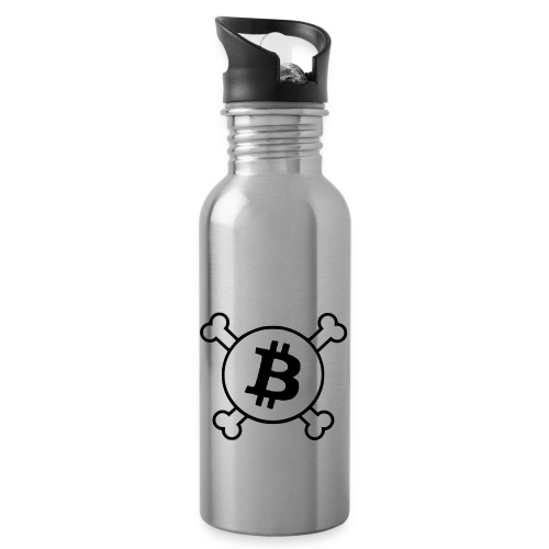 btc pirateflag jolly roger bitcoin pirate flag - Water Bottle