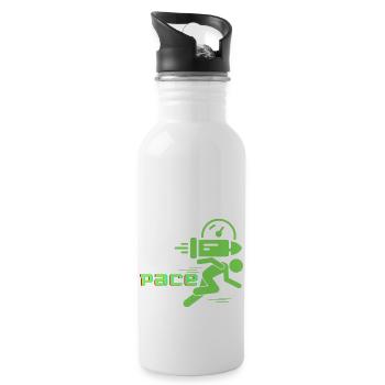 Its the pace or the speed that matters in life. - 20 oz Water Bottle - white - Right