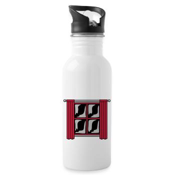 dark night window wood - 20 oz Water Bottle - white - Right
