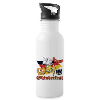 Oktoberfest Flag Beer Pretzel Sausage - 20 oz Water Bottle - white - Right