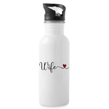 wife - 20 oz Water Bottle - white - Right
