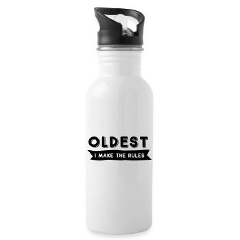 Oldest I make the rules - 20 oz Water Bottle - white - Right