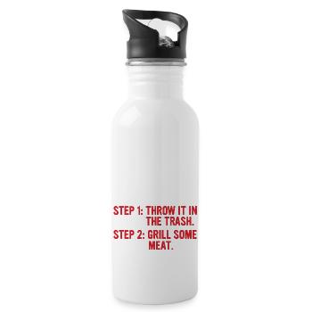 How To Prepare Vegan Food Throw It In The Trash & - 20 oz Water Bottle - white - Right