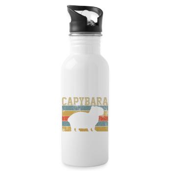 Capybara Rodent Retro Vintage - 20 oz Water Bottle - white - Right