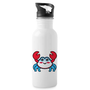 Red, White, and Blue Happy Crab - 20 oz Water Bottle - white - Right