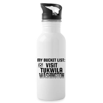 Tukwila Washington Bucket List Hometown - 20 oz Water Bottle - white - Right