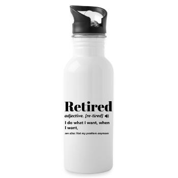 Retired Definition Funny Retirement - 20 oz Water Bottle - white - Right