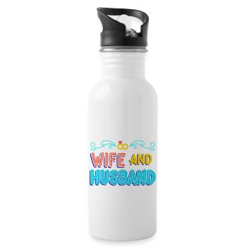 wife and husband - 20 oz Water Bottle - white - Right