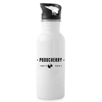 Puducherry India Coordinates Globe - 20 oz Water Bottle - white - Right