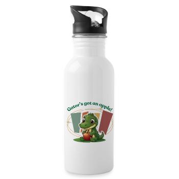 Alligator Apple Cute - 20 oz Water Bottle - white - Right