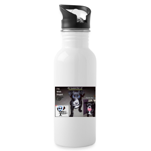 OTchanCharlieRoo Front with Mr Grey Back - Water Bottle