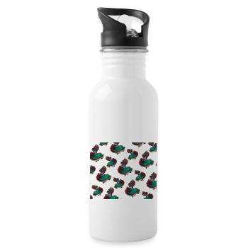 Baile Folklorico Green Dress Pattern - 20 oz Water Bottle - white - Right