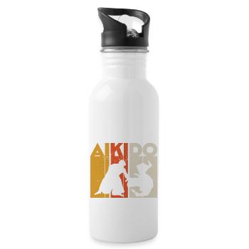 Aikido Japanese Martial Arts - 20 oz Water Bottle - white - Right