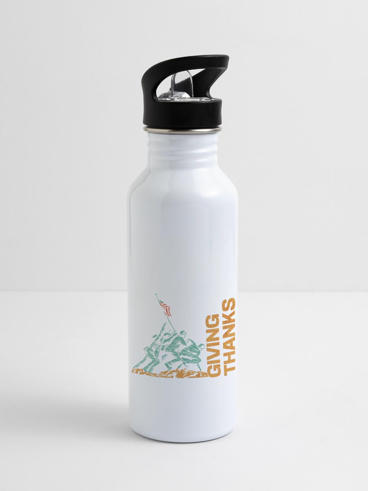 Giving Thanks - 20 oz Water Bottle - white - Right
